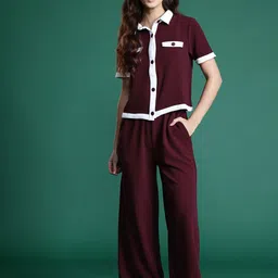 DressBerry Pocket Detail Shirt With Trousers Co-Ord Set-image-33