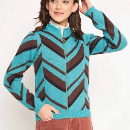 MADAME Blue Printed Cardigan-15