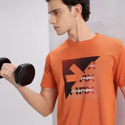HRX by Hrithik Roshan Brand Logo Printed Training T-shirt-image-79