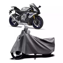 Auto Pearl Two Wheeler Cover with Bag for Yamaha YZF R1M BS6, Silver-image-12