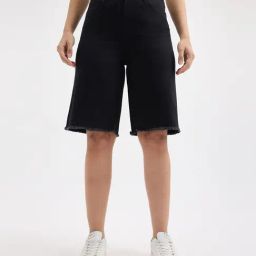 Pepe Jeans Black High Rise Bermuda Shorts-picture-41
