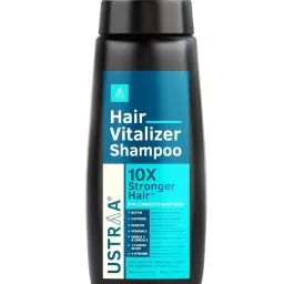 Ustraa Hair Vitalizer Shampoo - 250ml - Dermatologically Tested, With Biotin, Caffeine, Omega 3 & Omega 6, 10x Stronger Hair, Helps in Hair Growth, Reduces Hairfall image 1