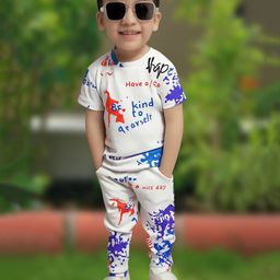 kilimoli Kids Printed Round Neck T-Shirt With Jogger-image-113
