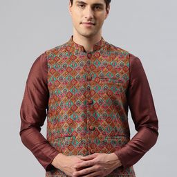SWI Stylish Men Embroidered Regular Fit Nehru Jacket-38