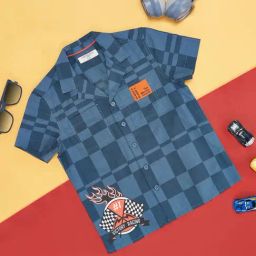 Pantaloons Junior Estate Blue Cotton Printed Shirt-image-77