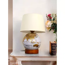 Fos Lighting World Globe Table Lamp 40 W Fabric White, WorldGlobe-White-TL1 image 5