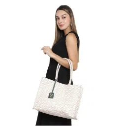 Yelloe Pink Printed Large Tote Bag image 5