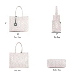 Yelloe Pink Printed Large Tote Bag image 4