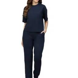 Strong & Brave Navy Blended Regular Fit Co-Ord Set-picture-9