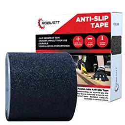 Robustt Black PET Solvent Acrylic Adhesive Anti Skid Tape (5 m x 100 mm) - Pack of 10-image-26