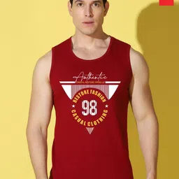 WOOSTRO Pack Of 2 Printed Gym Vests VWS26(98 MAROON)(BKLN RED)-image-27