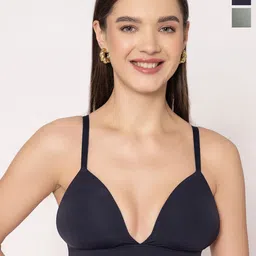 Chelvet Women Pack Of 2 Solid Full Coverage Lightly Padded Non-Wired Bra-7