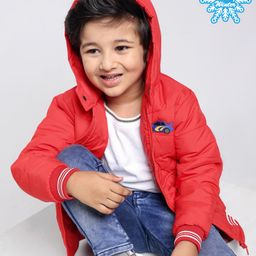 Babyhug Full Sleeves Hooded Fashion Heavy Winter Solid Color Jacket - Red-picture-33