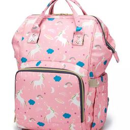 Chinmay Kids Large Capacity Mother Bag Diaper Backpack with Insulated Bottle Storage - Light Pink-image-115