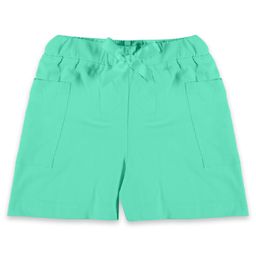Kiddopanti Solid Patch Pocket Hot Shorts - Green-image-4