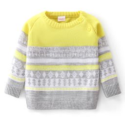 Babyhug Knit Full Sleeves Intarsia Pullover - Multicolor-image-22