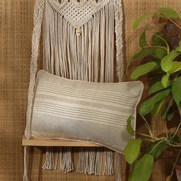Vanchai Stripped Organic Cotton Cushion Cover - OffWhite-image-95