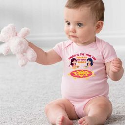 KNITROOT Onam Theme Half Sleeves Onam Time For Pookalam And Songs Text Printed Onesie - Pink-image-34