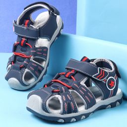 Cute Walk by Babyhug Velcro Closer Sandals- Navy Blue-image-9