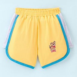 Tango Single Jersey Knit Knee length Shorts With Puppy Print - Yellow-26
