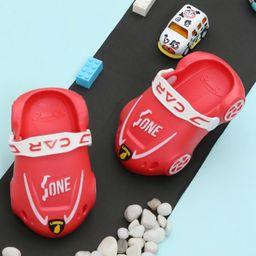 Yellow Bee Rubber Race Day Ready Car Clogs- Red-image-0