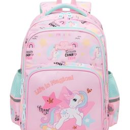 Schoolish Unicorn Theme School Bag for Kids - Large Capacity Kids School Bag, Shoulder Bag With Pencil Pouch, Picnic Bag- Pack of 1- Multicolor- 14 Inch-picture-18
