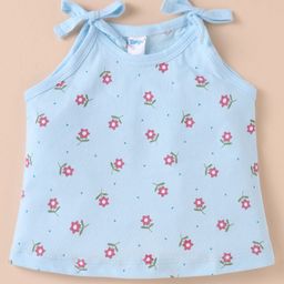 Tango Single Jersey Knit Sleeveless Slip With Floral Print - Light Blue-image-67