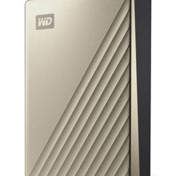 Western Digital2TB My Passport Ultra Portable Hard Disk Metal Drive, USB-C & USB 3.1 with Automatic Backup,Password Protection, Compatible with Windows&Mac, External HDD-Gold-10