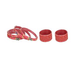 Somil Elegant Combo Glass Bangle Set | Handmade Traditional Chudi For Women | Perfect For Daily & Occasion Use, Combo Of 2 Set, Gajri, Pink-image-76