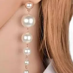 ZURIKRISHA Silver-Plated Pearls Beaded Circular Shaped Drop Earrings-image-35
