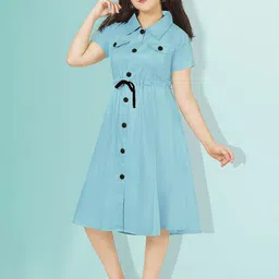 KAARIGARI Girls Solid A-Line Dresses-55