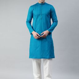 Manthan Men Blue Striped Kurta-image-85
