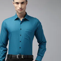 Van Heusen Pure Cotton Slim Fit Checked Formal Shirt-image-34
