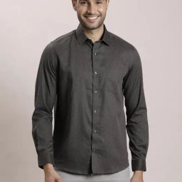 Turtle Brown Cotton Slim Fit Printed Shirt-image-62