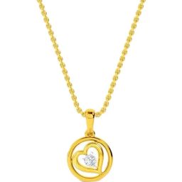 Kisna Diamond & Gold Jewellery 14k Round Heart Pendant-image-10