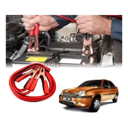 Auto Pearl 2.29 m (7.5 Ft) 500 A Heavy Duty Booster Anti Tangle Battery Jumper Cable for Ford Ikon (Pack of 2)-64