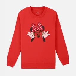 Mickey & Friends Printed Sweatshirt For Kids Girls-image-65