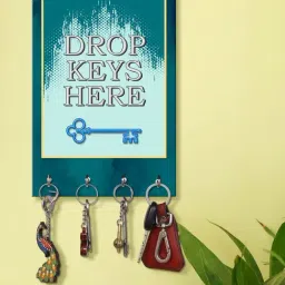 999Store Blue & White MDF Decorative Wall Mount Key Holder - Set of 1-47