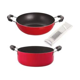 Nirlon Red Aluminium Non-Stick Kitchen Cooking Utensils Combo - Set of 4-image-27