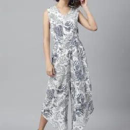 StyleStone Blue & White Floral Print Jumpsuit-picture-30