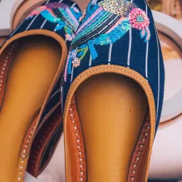 NR by Nidhi Rathi Women's Navy Mule Shoes-42