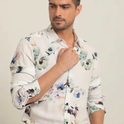 Rare Rabbit White Regular Fit Floral Shirt-picture-28
