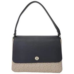 Tommy Hilfiger Fawn & Navy Logo PVC Handbag-picture-3