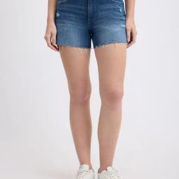 Pepe Jeans Med Worn High Rise Denim Shorts-picture-12