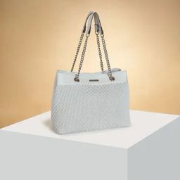 Forever Glam by Pantaloons Grey Textured Shoulder Handbag-image-27