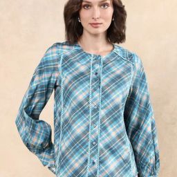 RAREISM Blue Cotton Blend Printed Long Sleeves Shirt-image-58