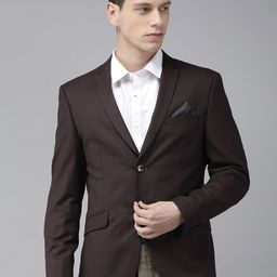 V Dot Self Design Skinny Fit Single-Breasted Formal Blazers-image-82