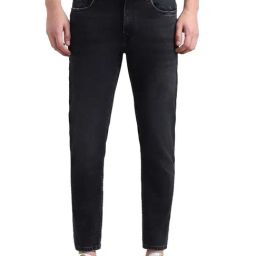 Simon Carter London Regular Fit Black Lightly Washed Mid Rise Jeans-image-51