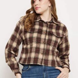 MADAME Brown Chequered Jacket-picture-16