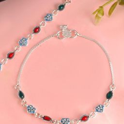VOJ Silver-Plated Artificial Beads Anklet-image-72